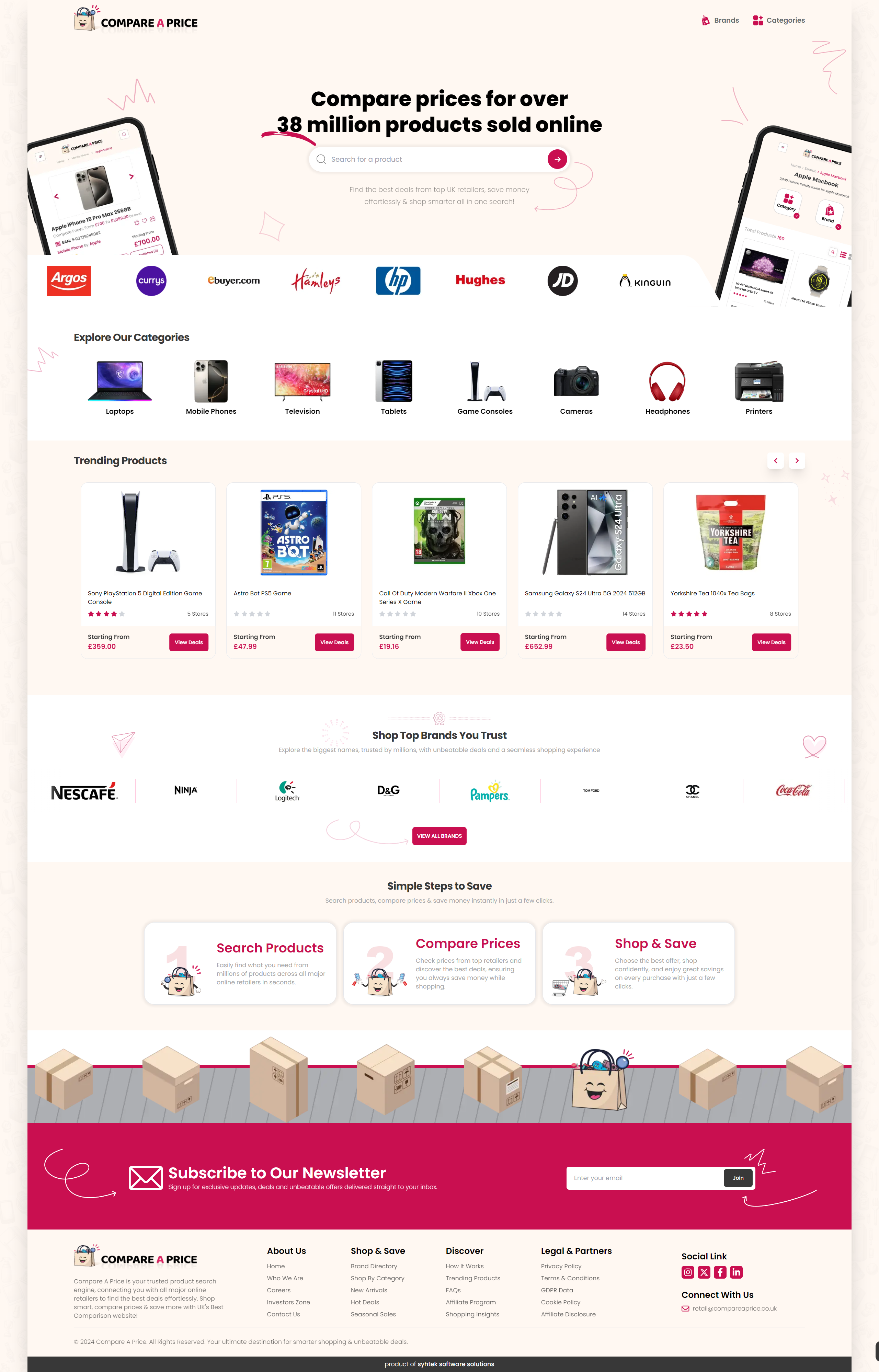 Compare A Price Website Screenshot