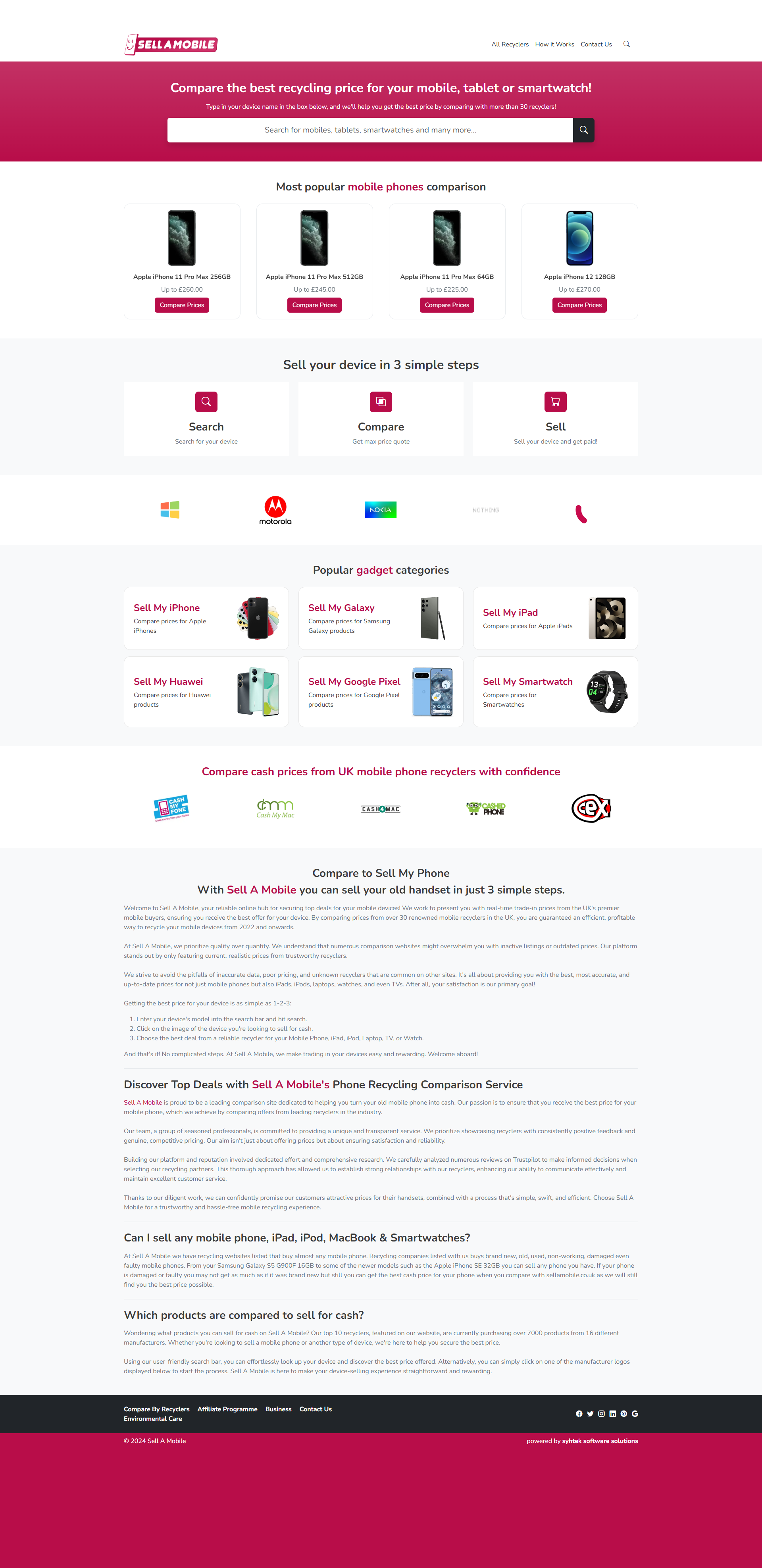 Sell A Mobile Website Screenshot